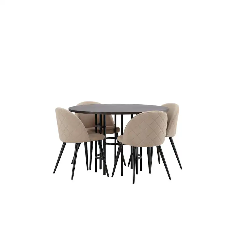 Spisegruppe Venture Home Copenhagen med 4 Velvet Stitches Stoler