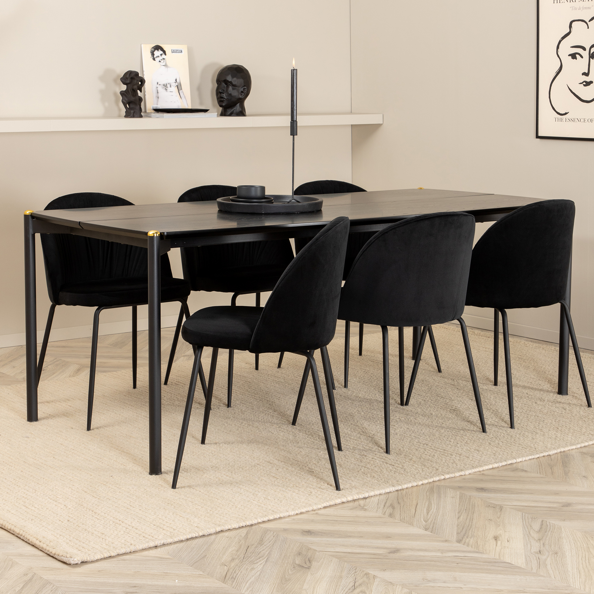 Spisegruppe Venture Home Paris med 6 Wrigley Stoler