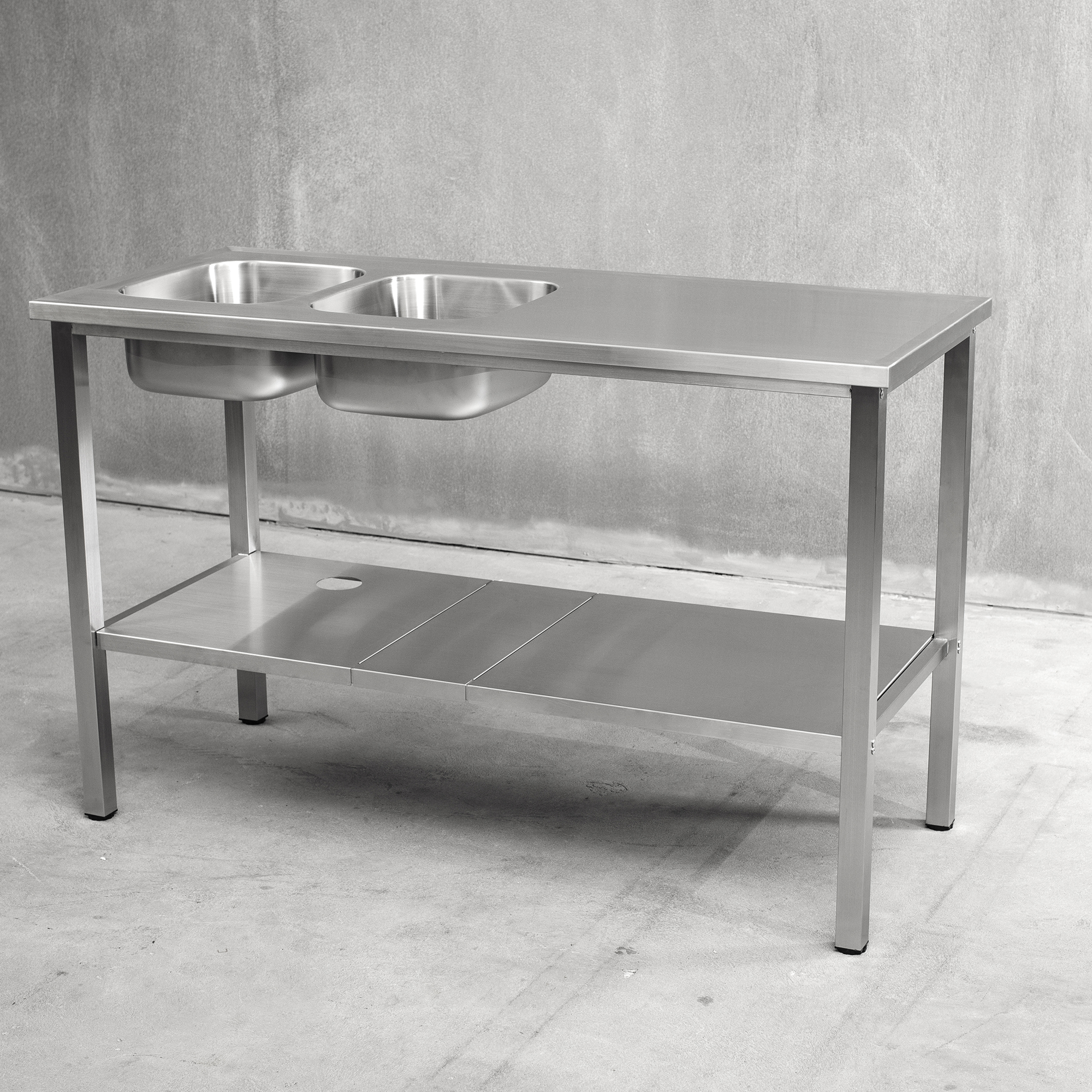 Benkestativ Vilan Stainless Variant Stativ og Underhylle med Hull
