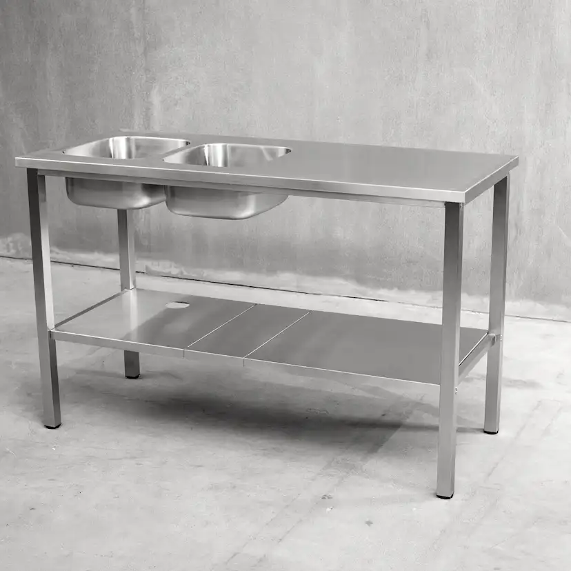 Benkestativ Vilan Stainless Variant Stativ og Underhylle med Hull