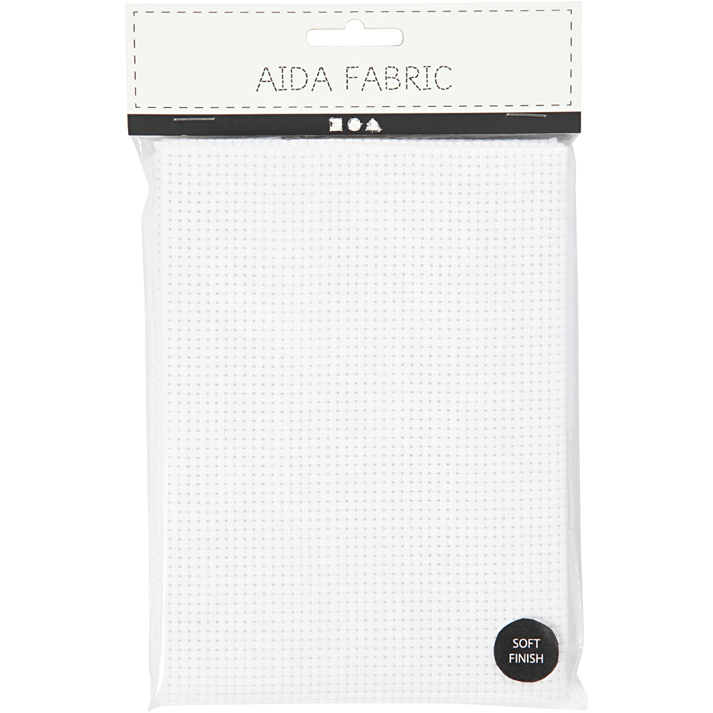 Broderistoff Creativ Company Aida Str 50x50 cm 35 Ruter pr 10 cm 1 stk Hvit