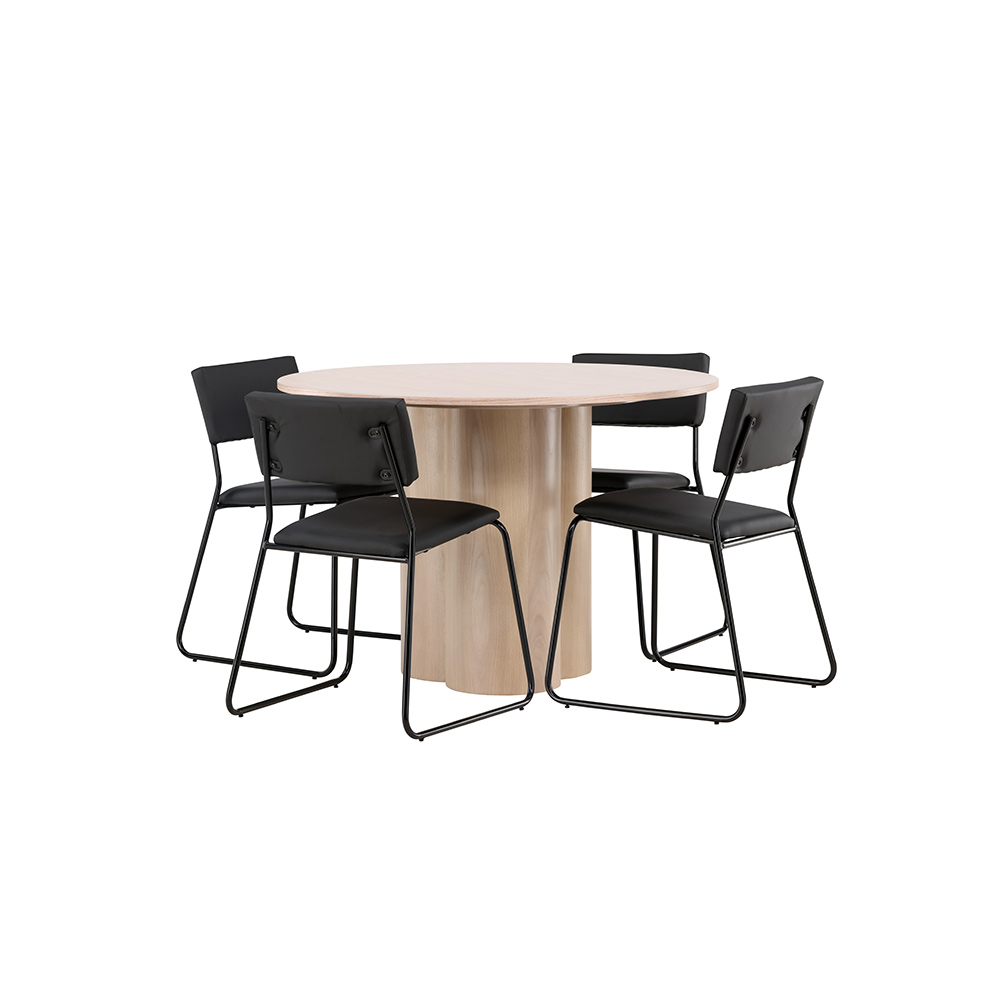 Spisegruppe Venture Home Olivia med 4 Kenth Stoler Natur