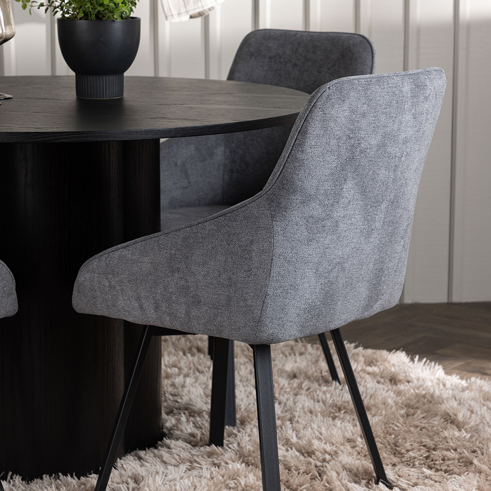 Spisegruppe Venture Home Olivia Ø110 cm med 4 stk Rosie Stoler