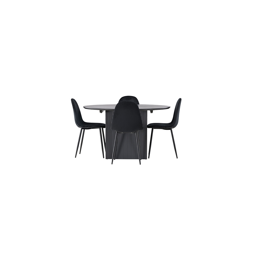Spisegruppe Venture Home Matilda med 4 Polar Fløyel Stoler