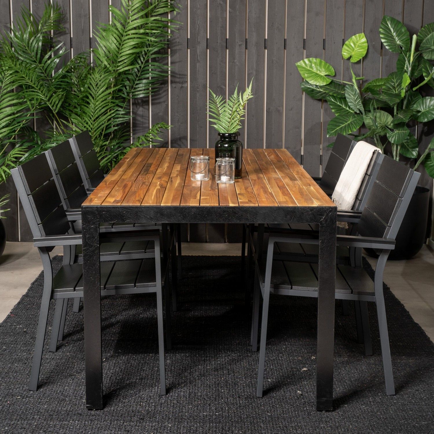Spisegruppe Venture Home Berfin med 6 Lova Spisestoler