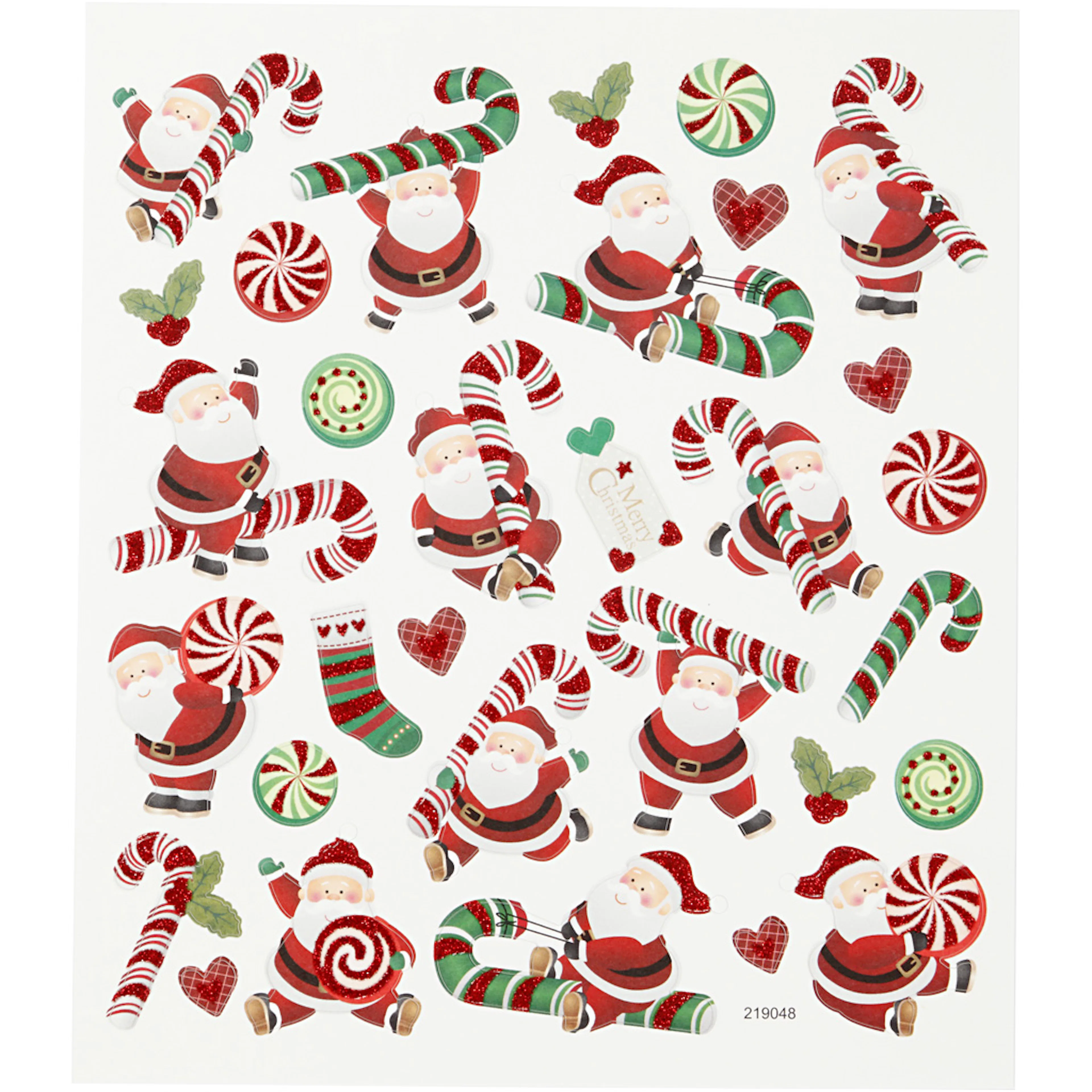 Klistremerker Creativ Company Julenisse og Polkagriskjepp 15x16,5 cm