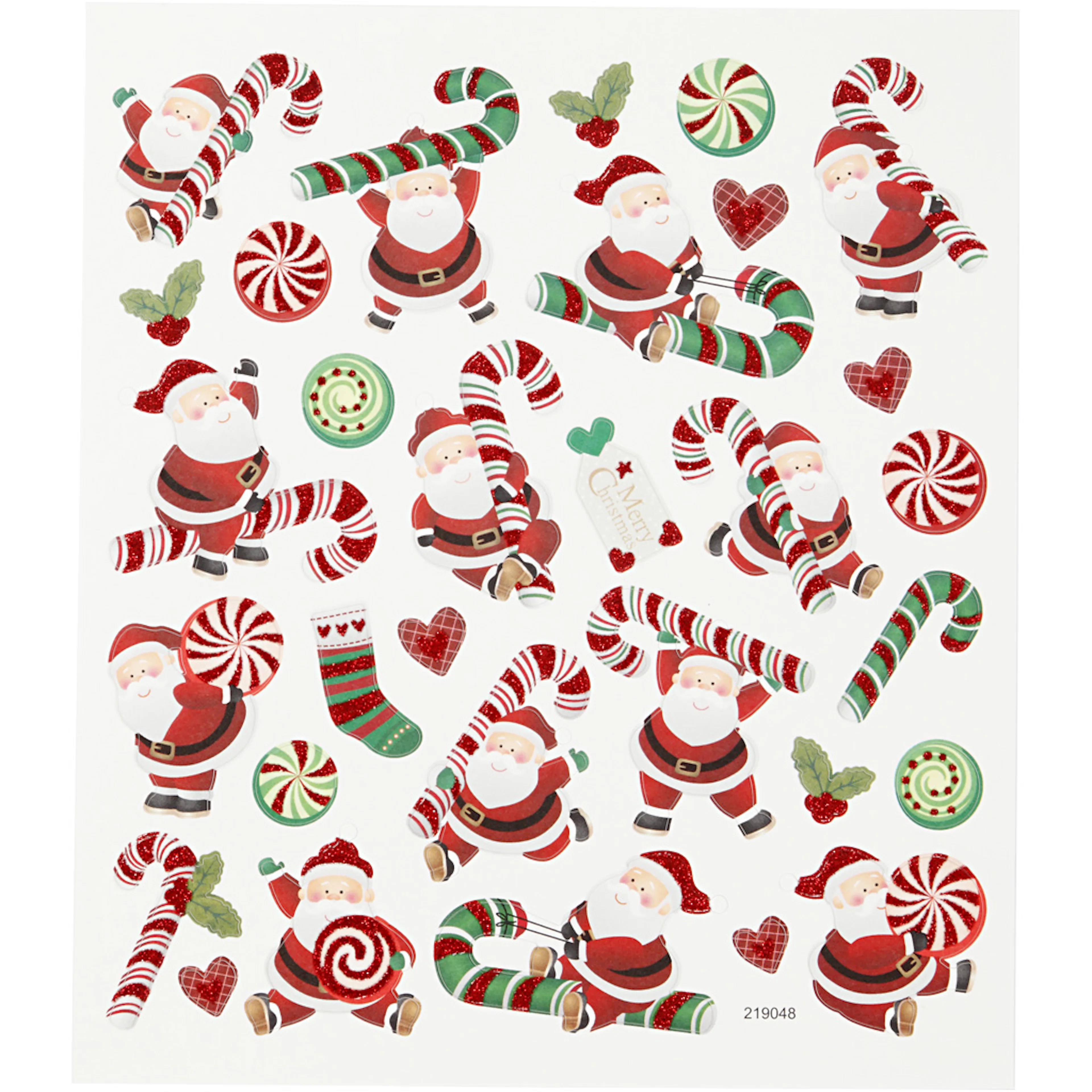 Klistremerker Creativ Company Julenisse og Polkagriskjepp 15x16,5 cm
