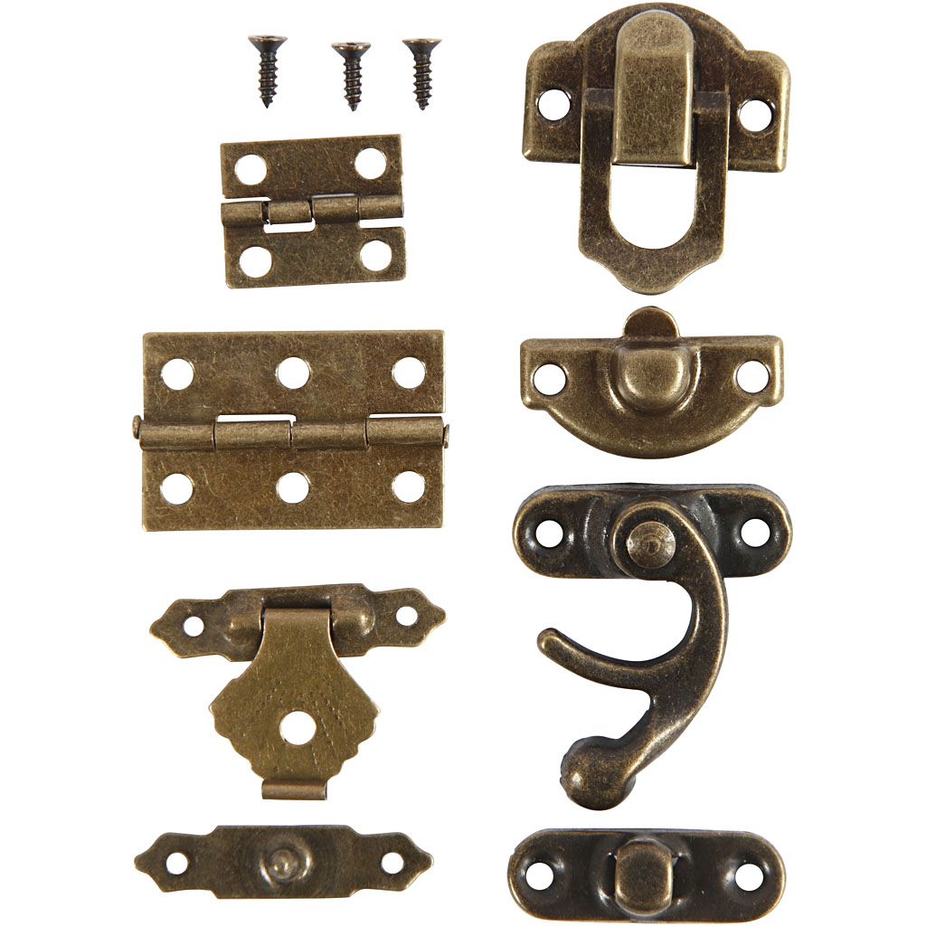Minibeslag Creativ Company Antikkgull Str 16x19-215x31 mm 15 Sett/1 Pk