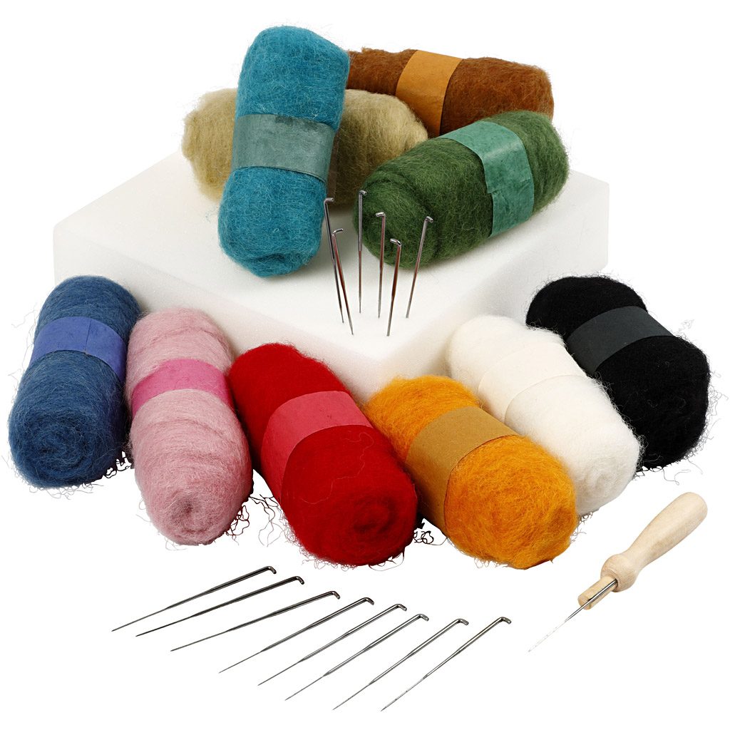 Materiellsett Creativ Company Nålefilting Startsett Ass Farger 1 Sett