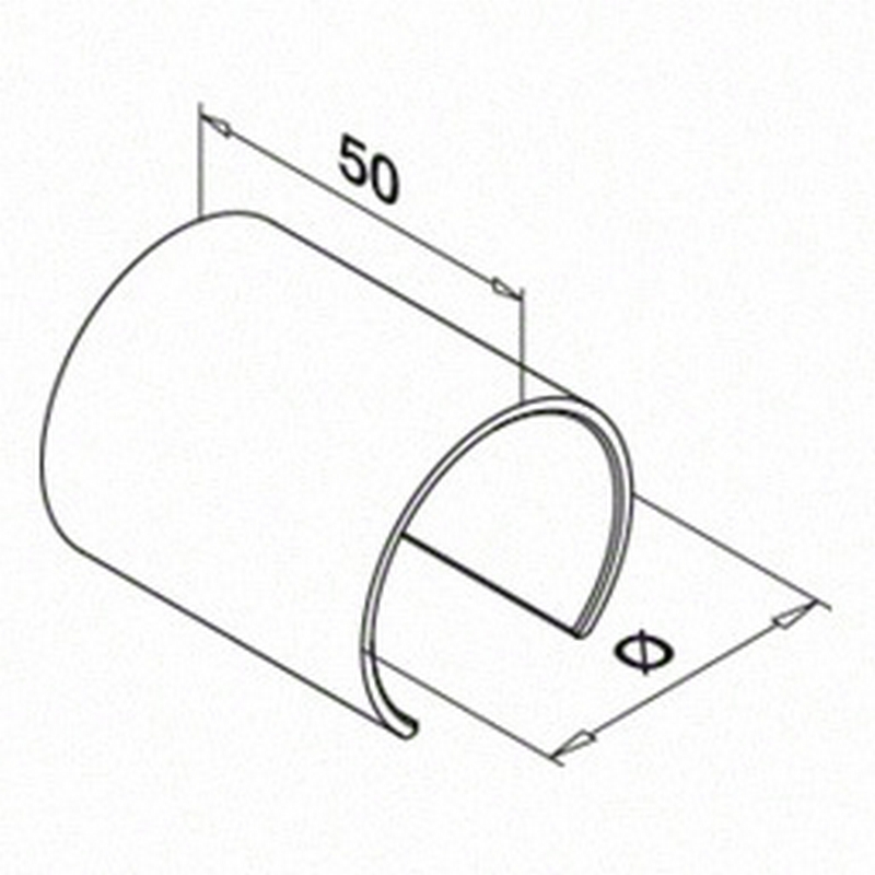 Kobling Herrljunga Ledstångsfabrik Rett Overligger Innendørs 50 mm
