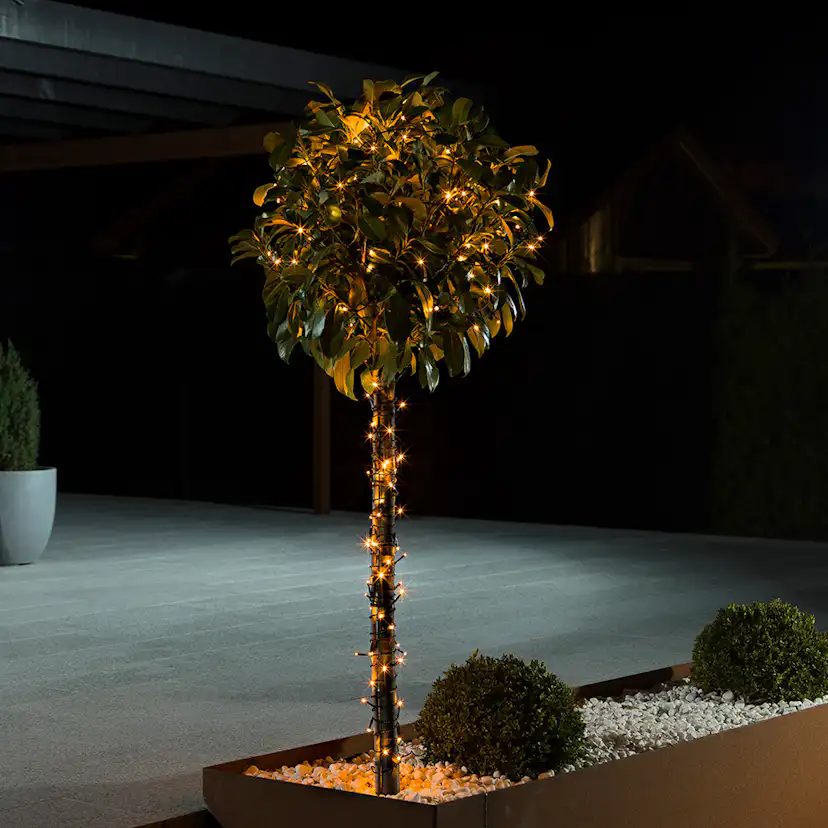 Lyslenke Gnosjö Konstsmide 120 stk Amber Glitrende LED