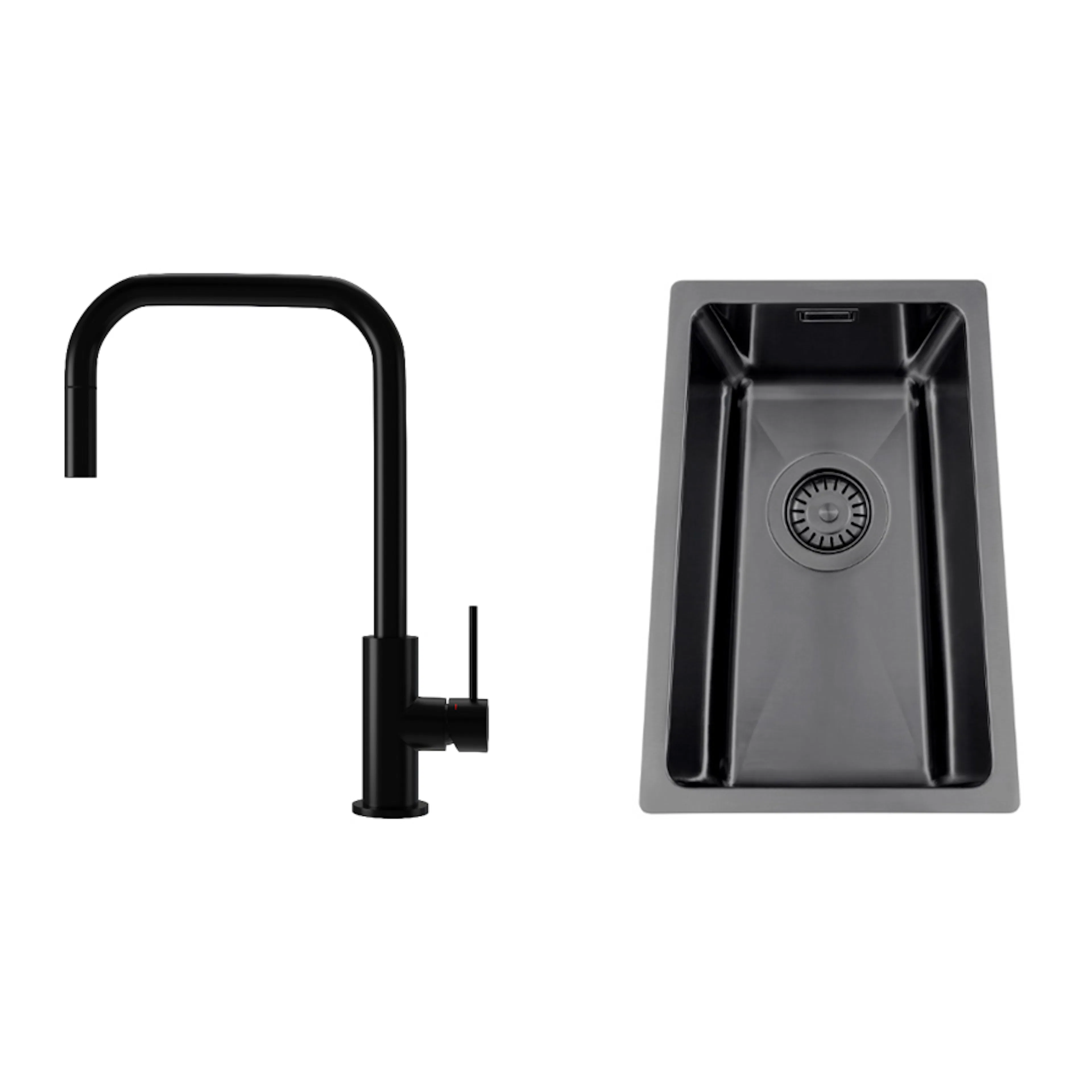 Kjøkkenvask Nordic Tech Titan 230 X med Kjøkkenbatteri Steel Accent Square