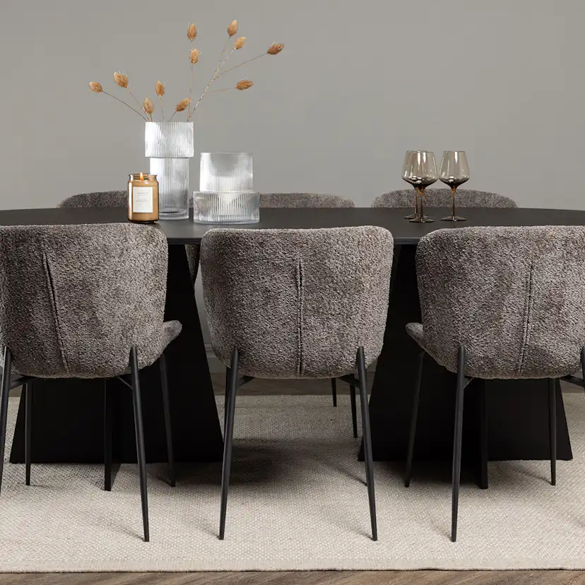 Spisegruppe Venture Home Bootcut Oval med 6 Modesto Stoler