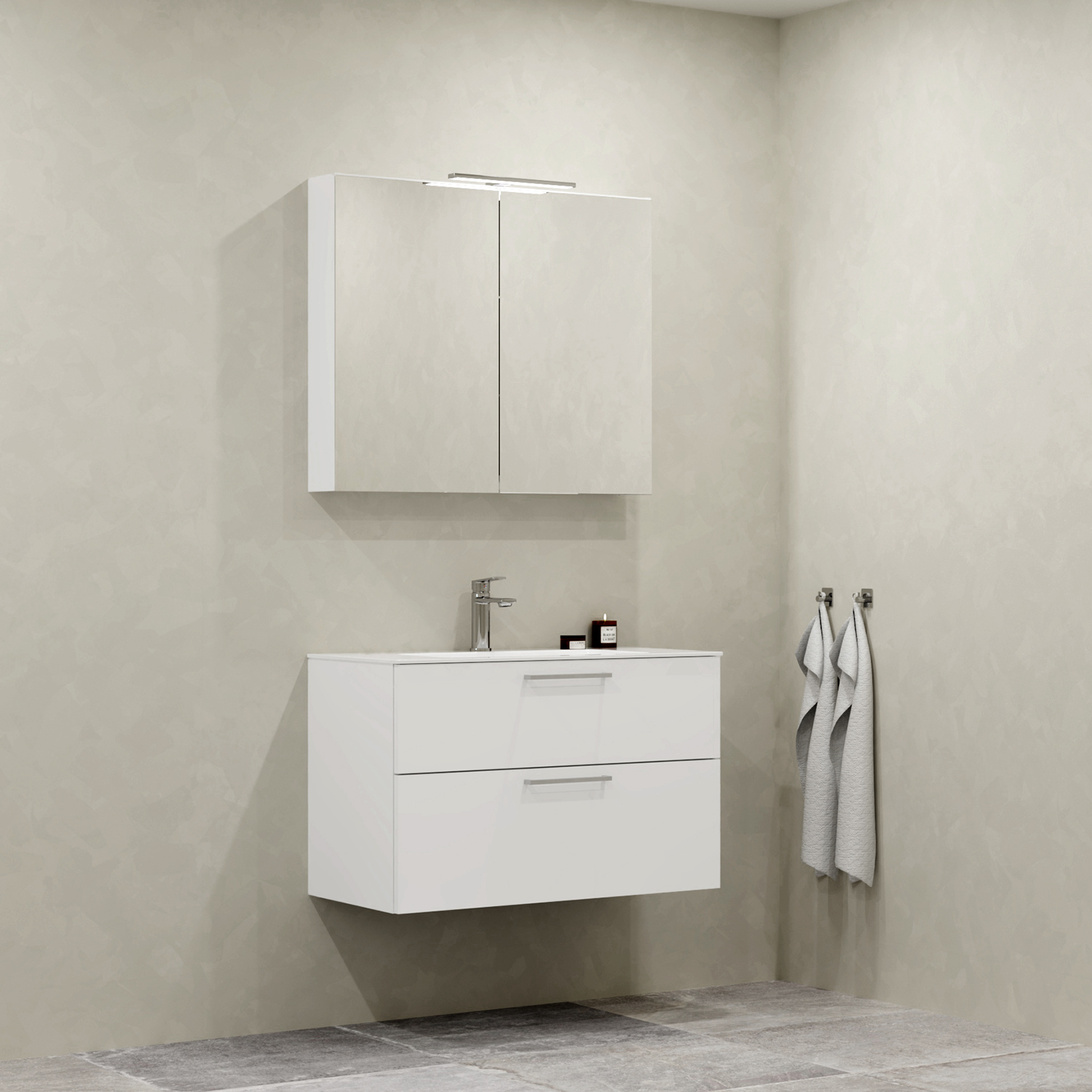Möbelpaket Macro Design Crown Plain med Spegelskåp | badrum - badrumsmobler - mobelpaket | KakelKungen