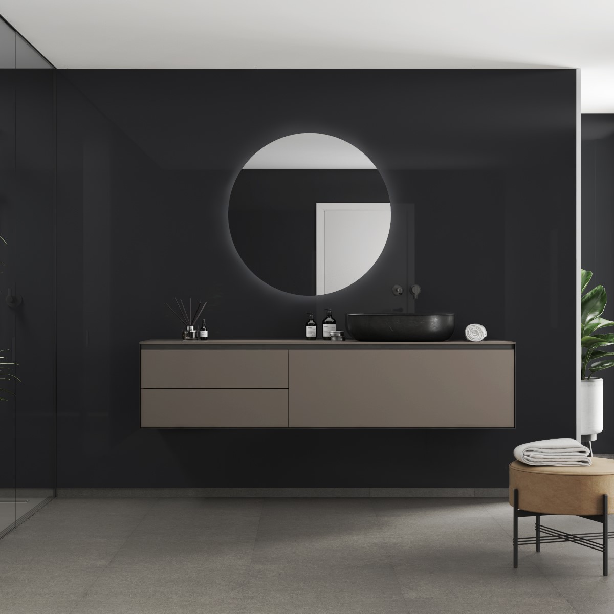 Baderomspanel Fibo 2124 F00 Black Gloss