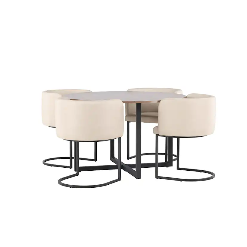 Spisegruppe Venture Home Durango Ø 120 cm med 4 Simrishamn Stoler