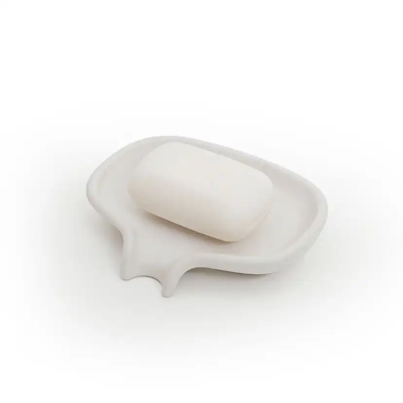 Tvålfat, Soap Saver Flow - Vit. 14x11x3 cm. Betong Färg: Vit