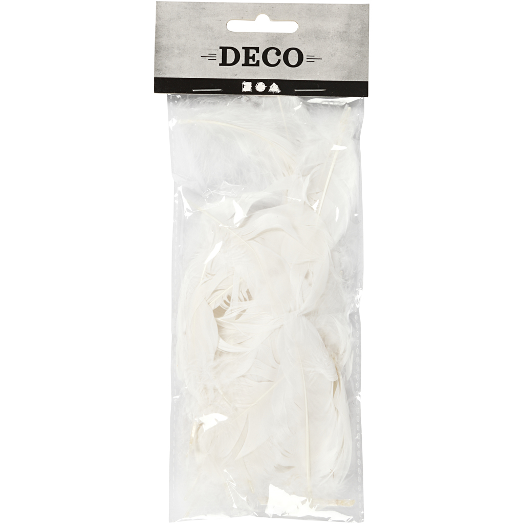 Rundfjær Creativ Company Gås Rund Hvit 3 g/1 Pk