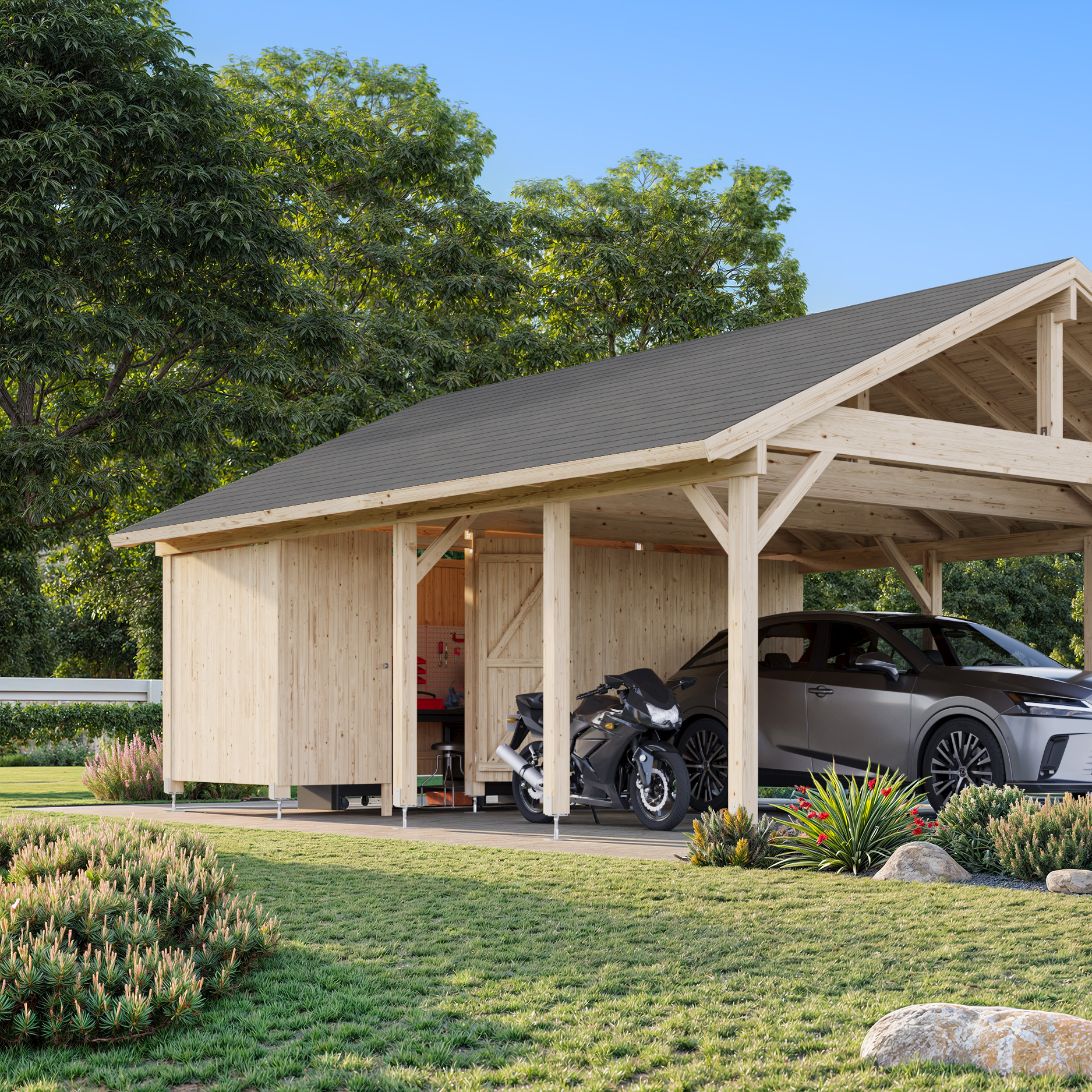 Carport Palmako Robert 40,6 m2 med Bod