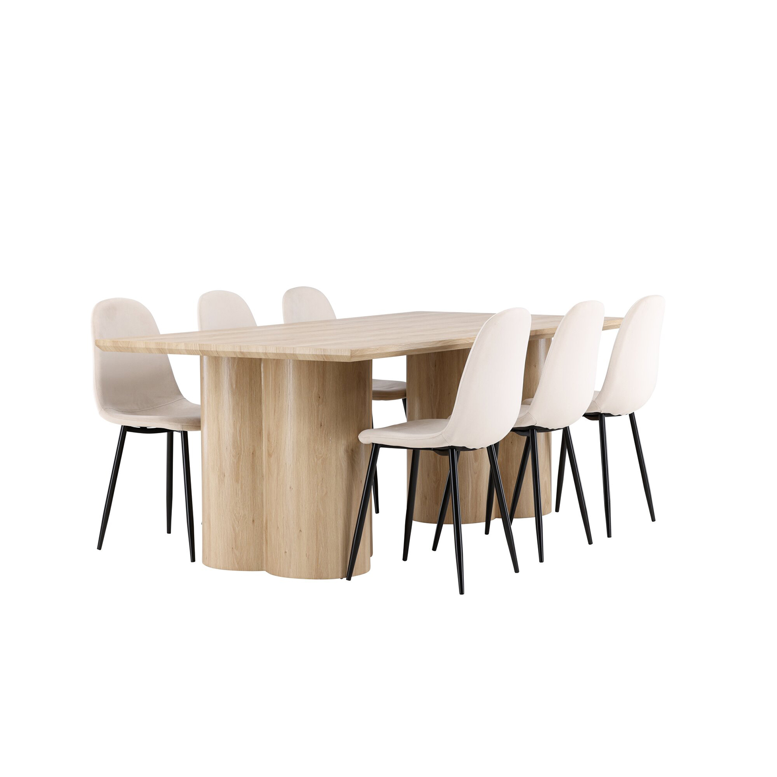 Spisegruppe Venture Home Olivia 210 med 6 stk Polar Stoler Fløyel