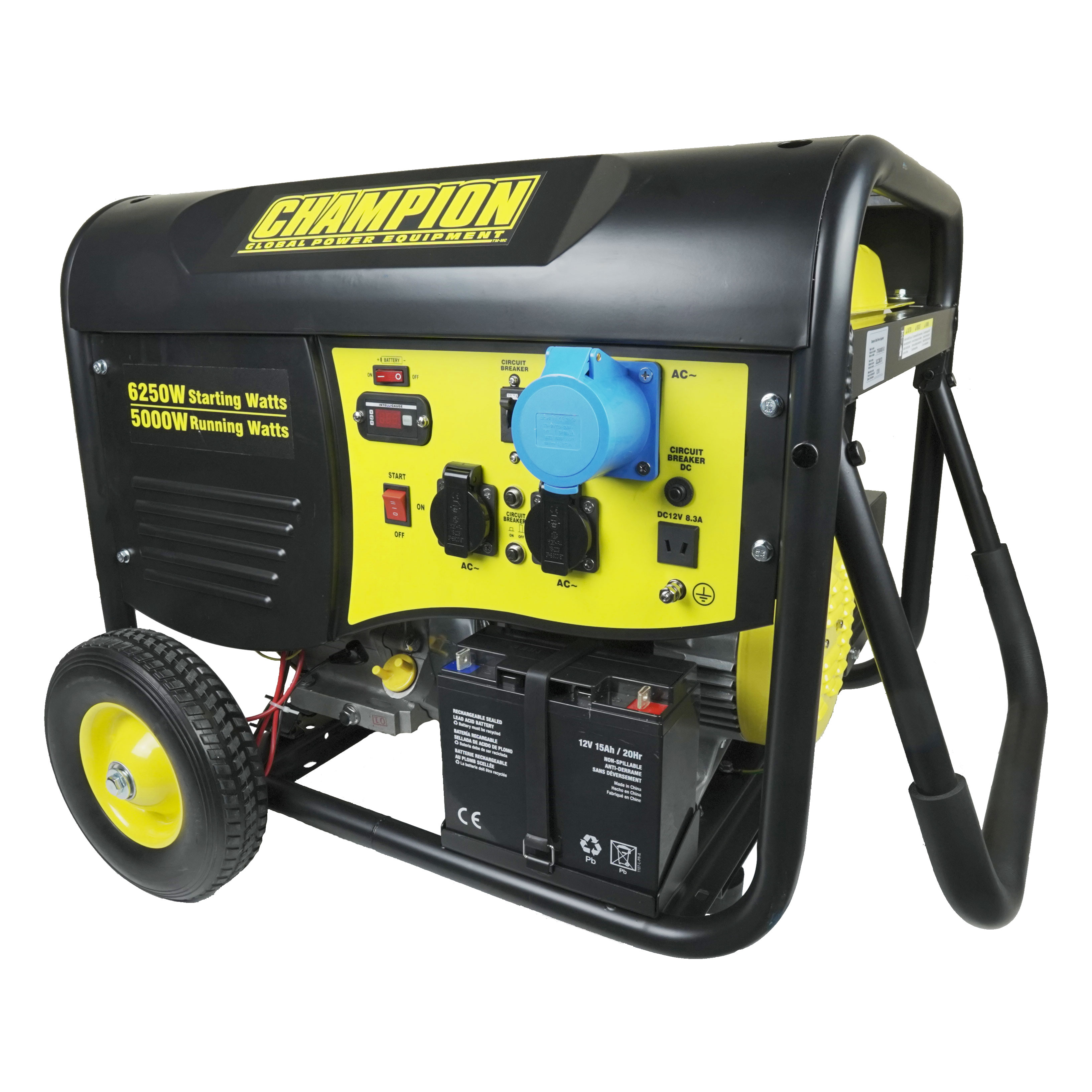 Strømaggregat Champion Generators CPG6500E2 5,5kW 1-fas Bensin med Fjernstart