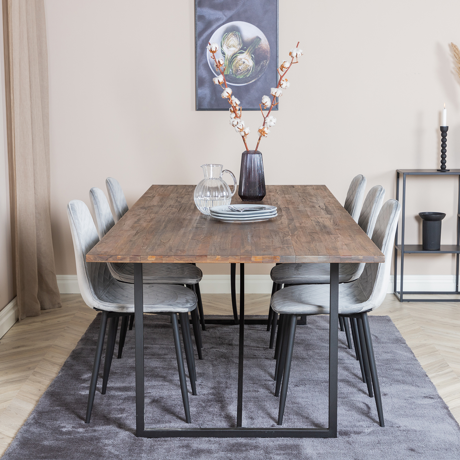 Spisegruppe Venture Home Peo med 6 Phoi Stoler