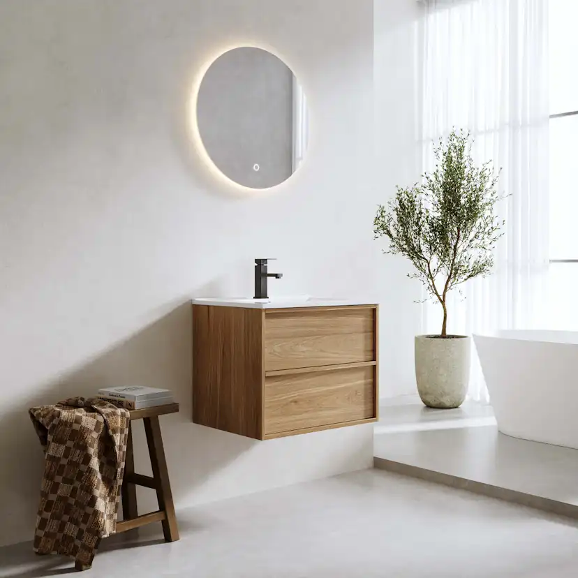 TVÄTTSTÄLLSSKÅP CHARM 600 EK MED TVÄTTSTÄLL 610 mm, Eik