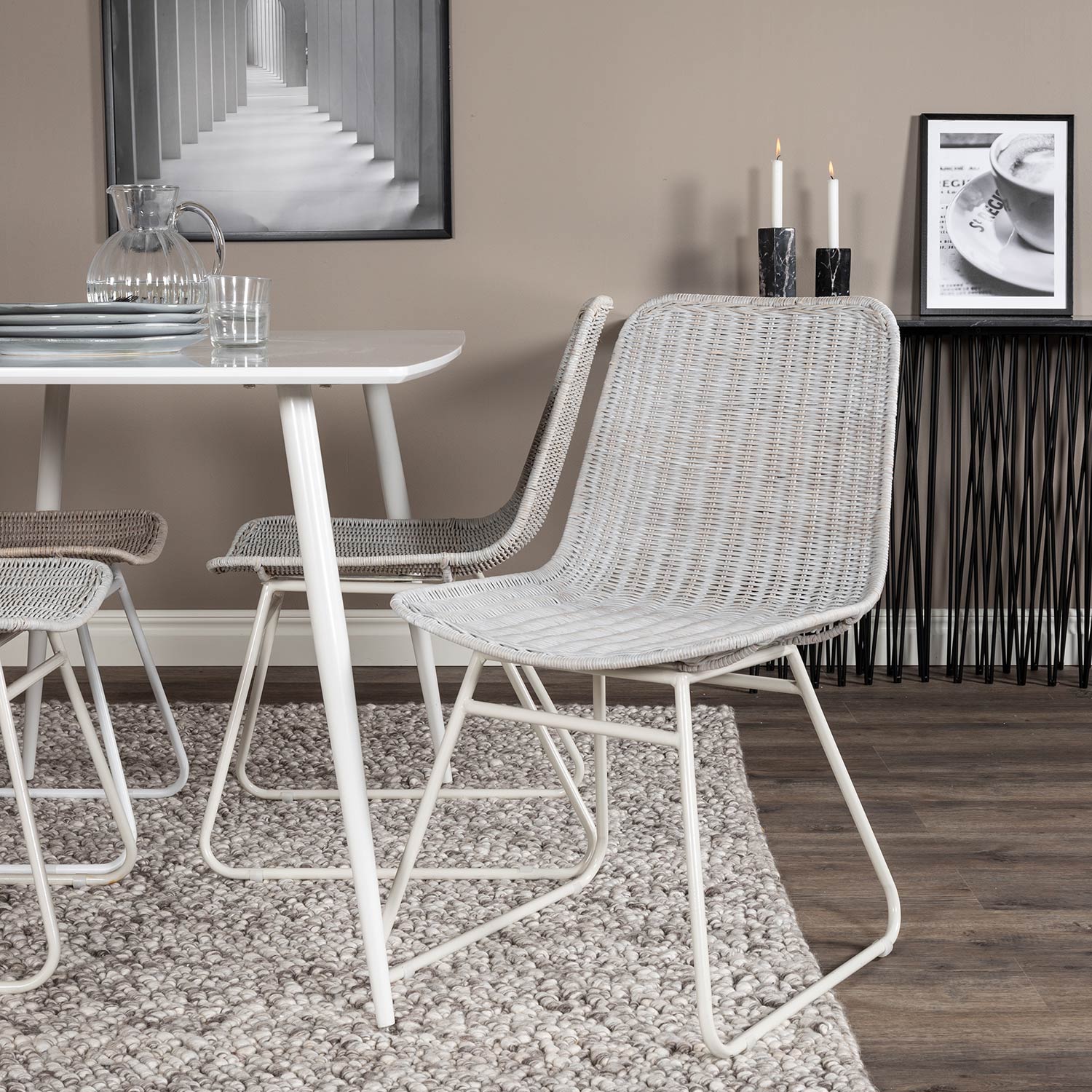 Spisegruppe Venture Home Pobbie med 4 Cornelia Stoler Polyester