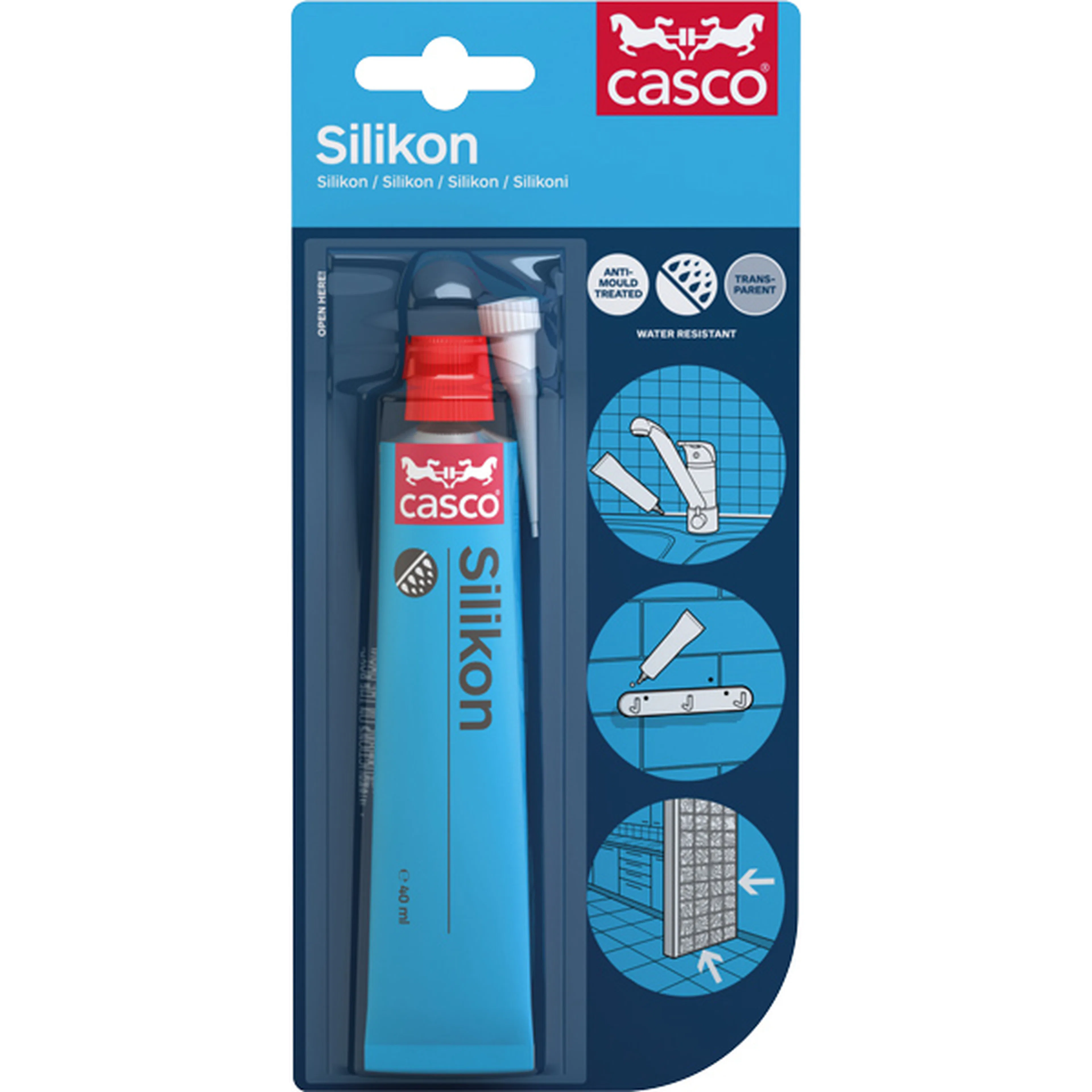 Silikon Casco Transparent 40 ml tub