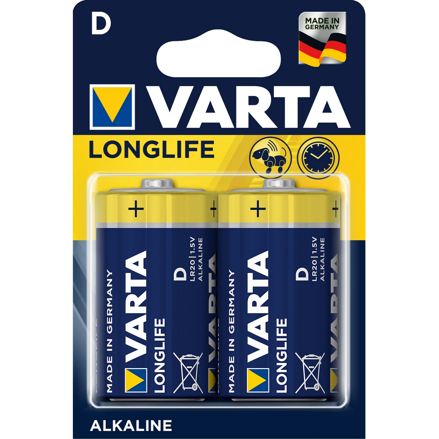Batterier Varta Longlife D 2-pk