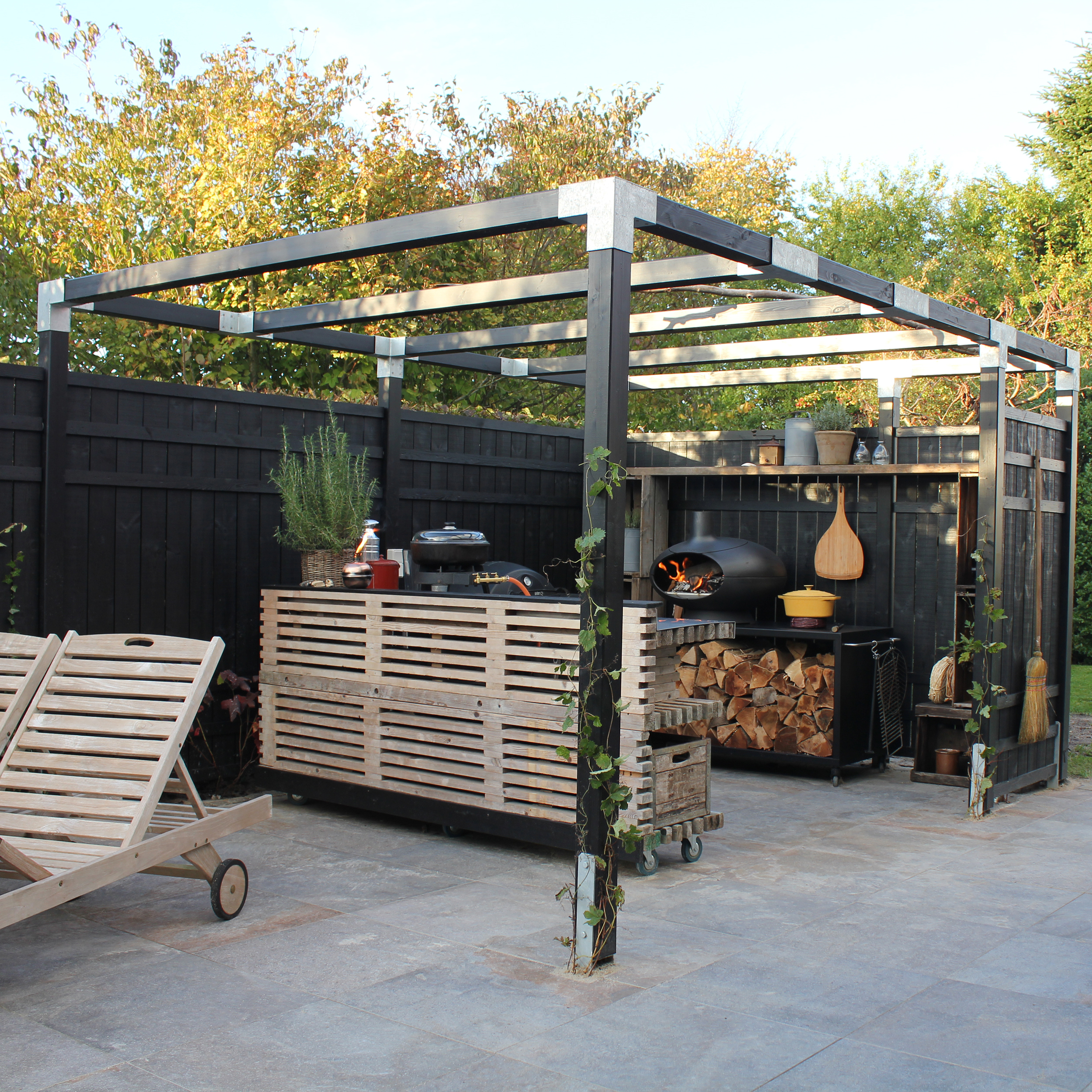 Levegg PLUS Rustik 180x180 cm Svart
