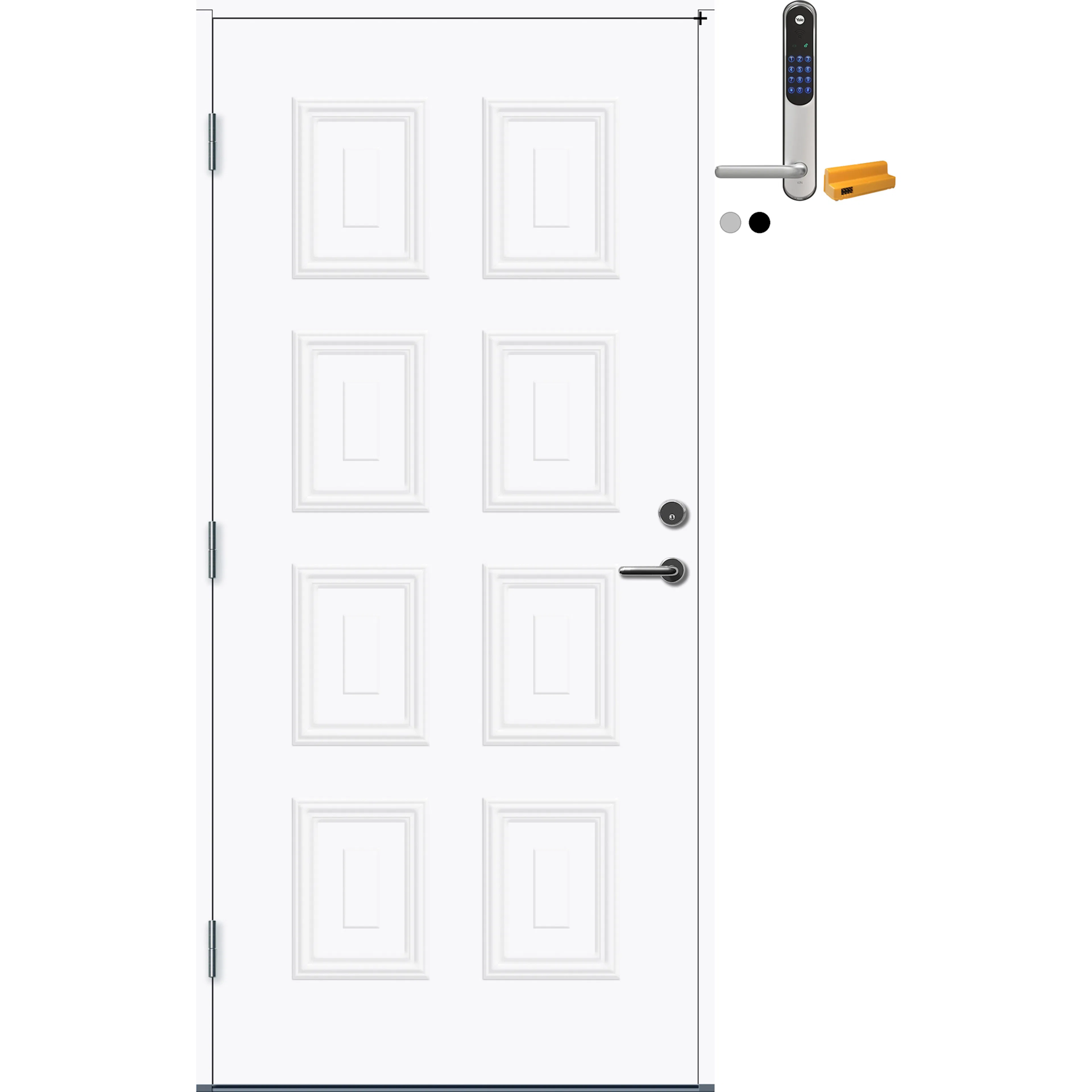 Ytterdør Bygg1 Fevik med Yale Doorman Classic Home