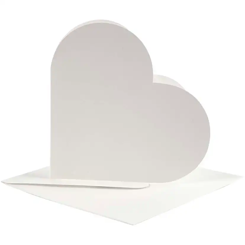 Hjertekort Creativ Company Kortstr 12,5x12,5 cm Konvstr 13,5x13,5 cm 10 sett/1 Pk