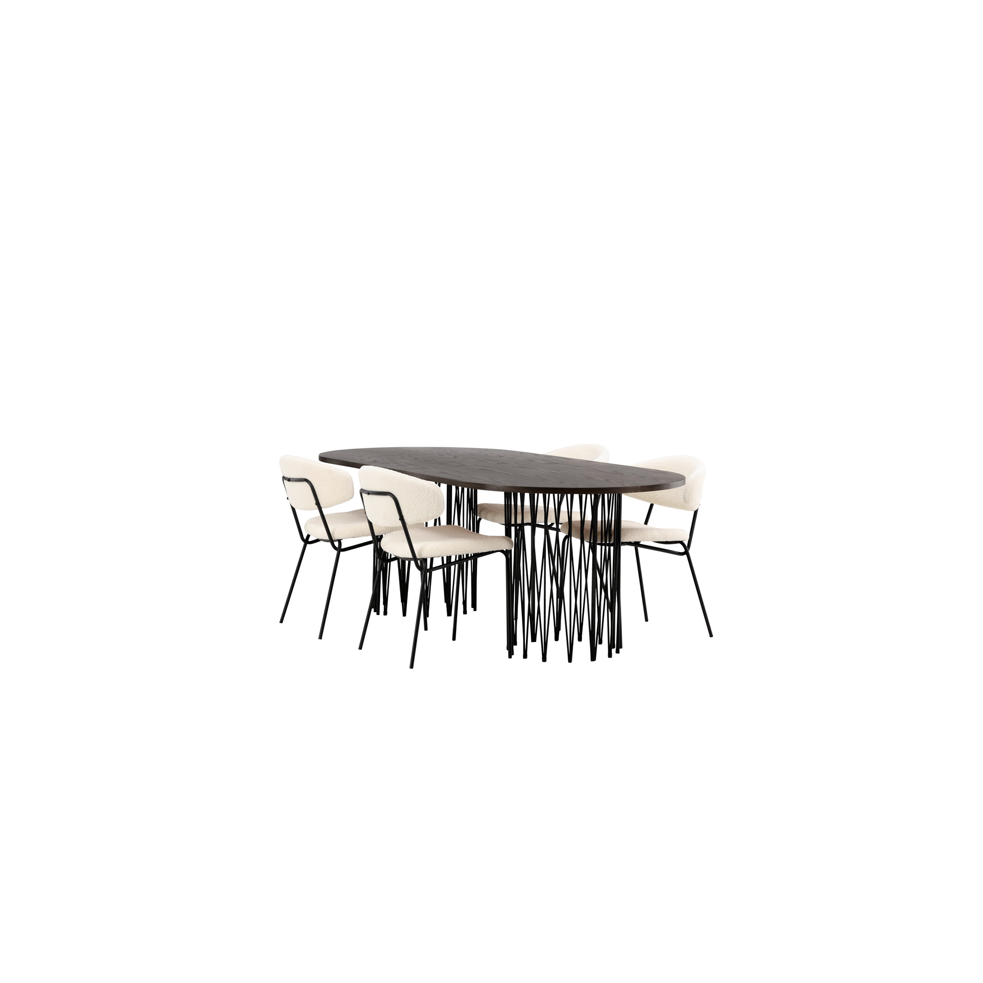 Spisegruppe furniture/fashion Stone med 4 Chico Stoler