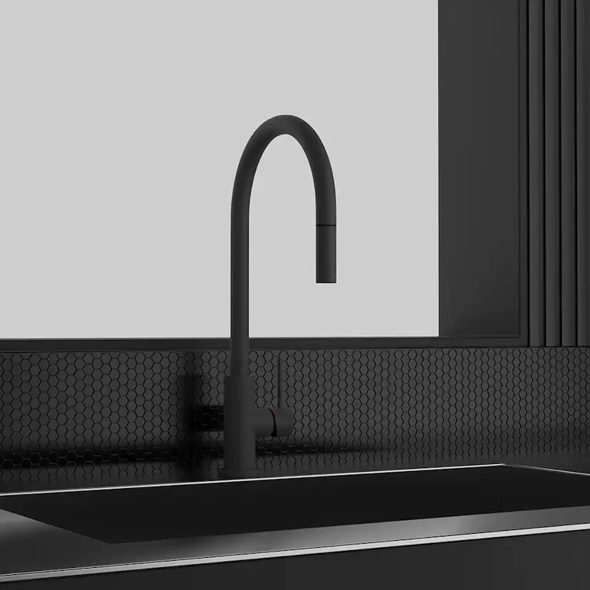 Kjøkkenbatteri Scandtap Steel Accent med Uttrekkbar Tut