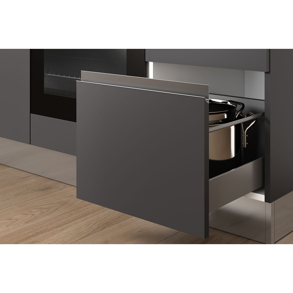 Komplett Kjøkken Mimo Dalia 195 Grå/Eik inkl. Hvitevarer Ferdigmontert