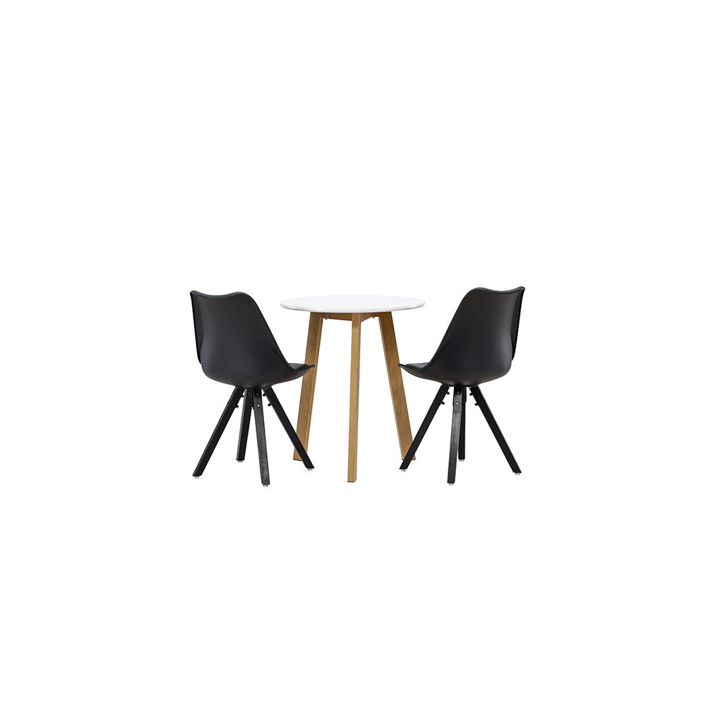 Spisegruppe Venture Home Leonora Ø65 cm med 2 stk Zeno Stoler