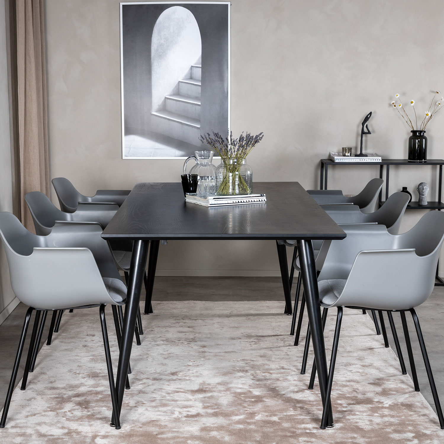 Spisegruppe Venture Home Dipp med 6 Comfort Plastic Stoler