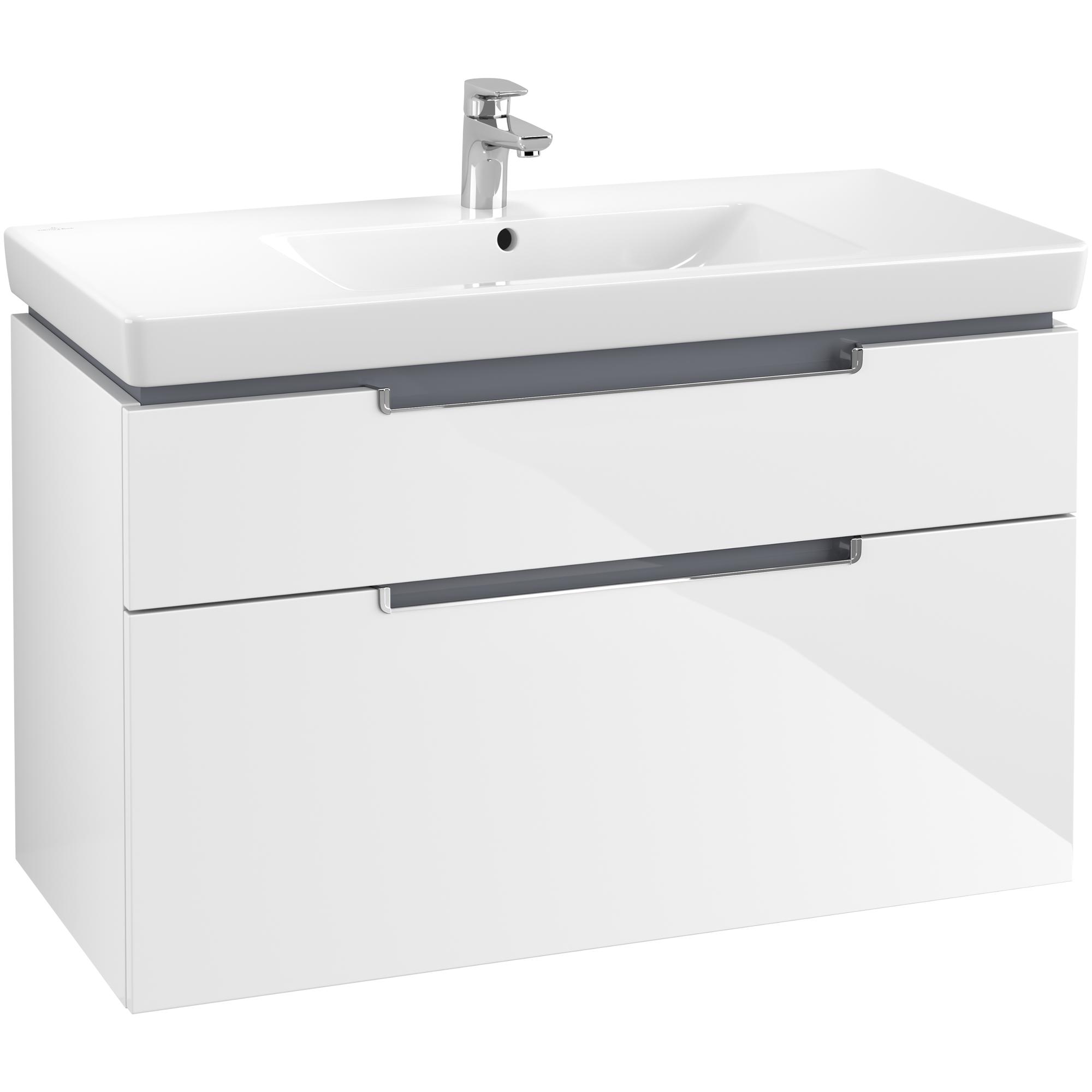 Tvättställsskåp Villeroy & Boch Subway 2.0 med 2 Lådor för Skåpstvättställ
