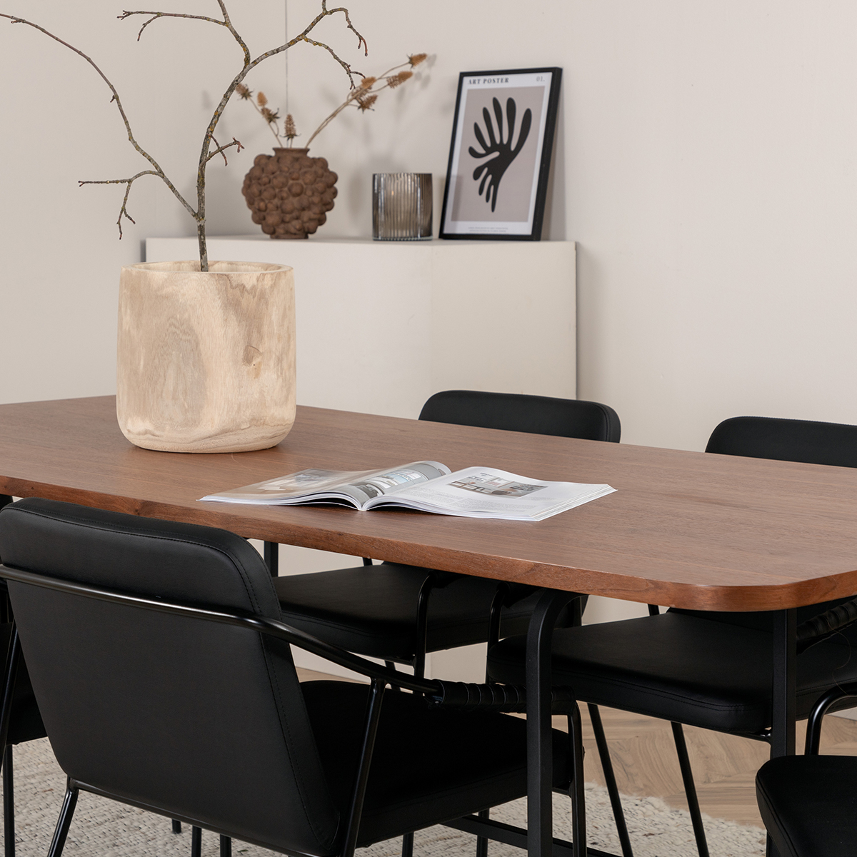 Spisegruppe Venture Home Chicago Spisebord og Tjärö Spisestol Brun