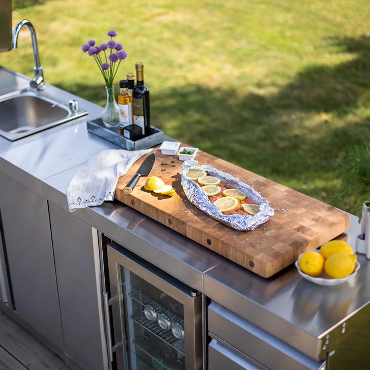 Kjøleskap Modul Myoutdoorkitchen Stainless Collection med Oppbevaringsskap
