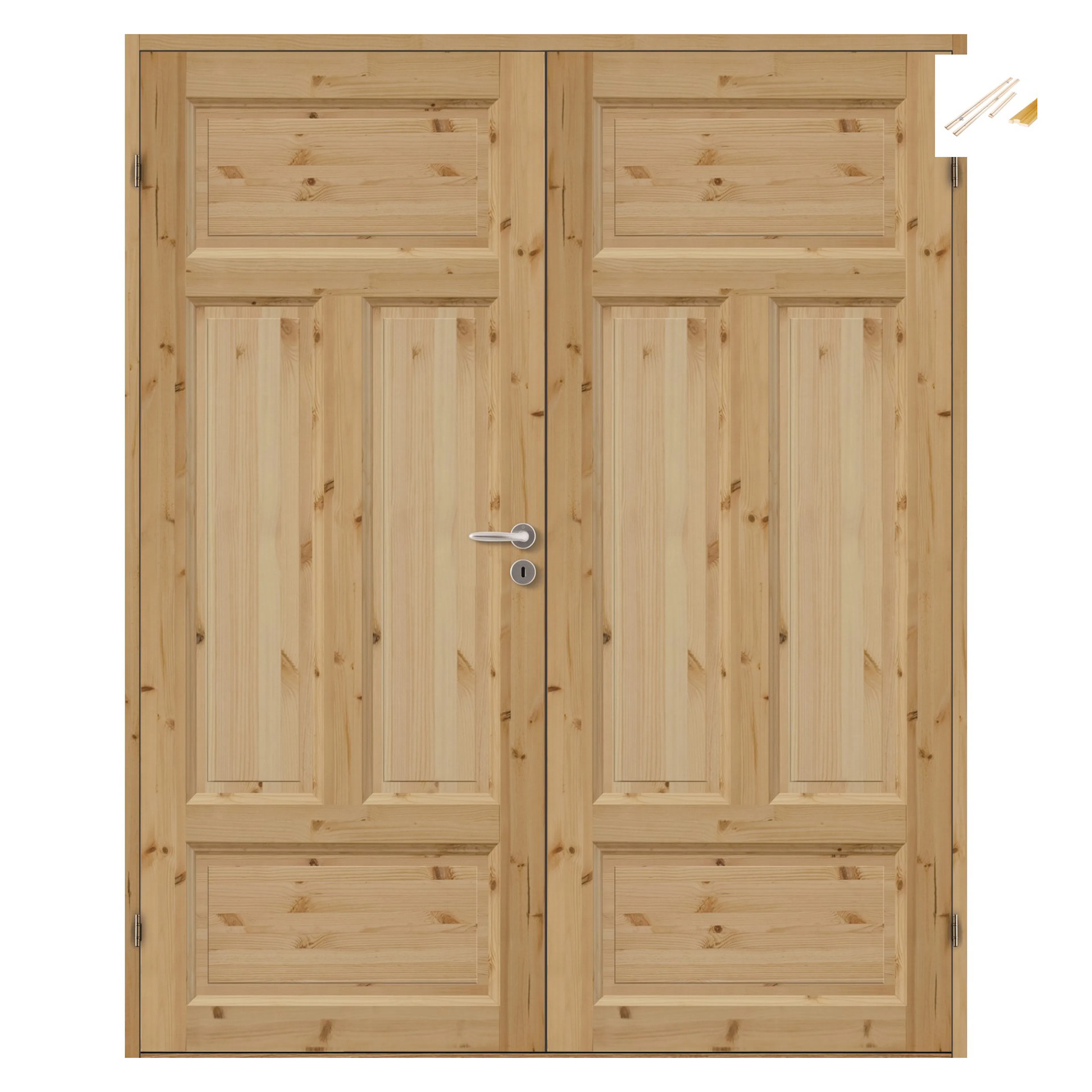 DØRBL TF BENTE 13X20 UBH med Karmsett BxH: 133x200 cm (dørbladmål: 62,5+62,5x194), Furu