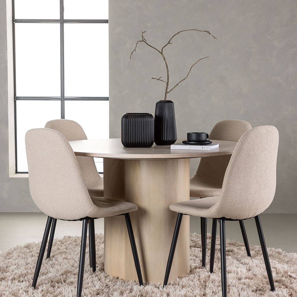 Spisegruppe Venture Home Olivia Ø110 cm med 4 stk Polar Stoler