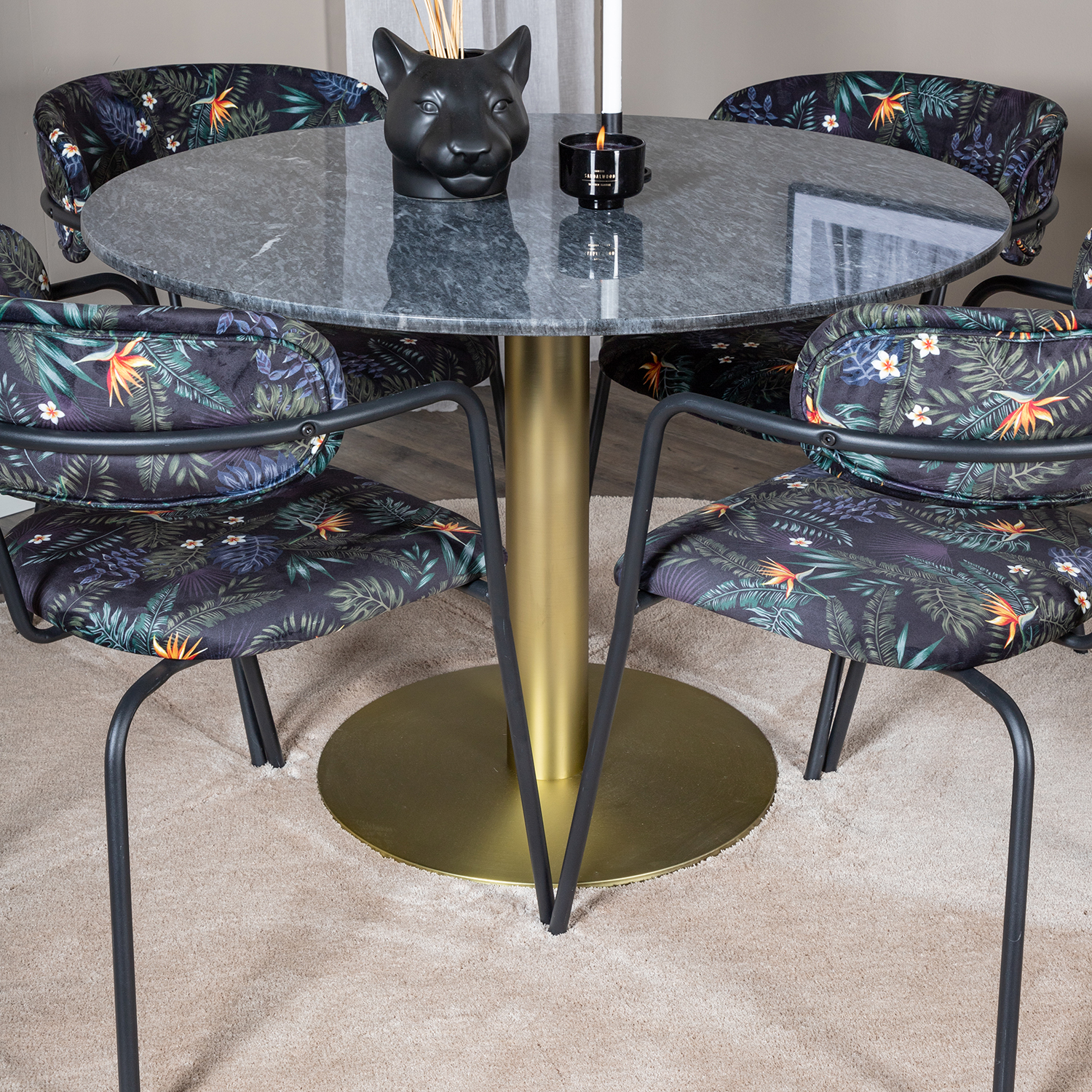 Spisegruppe Venture Home Estelle med 4 Aris Stoler Polyester