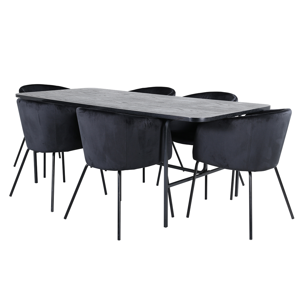 Spisegruppe Venture Home Chicago Spisebord og Bergen Spisestol Sort