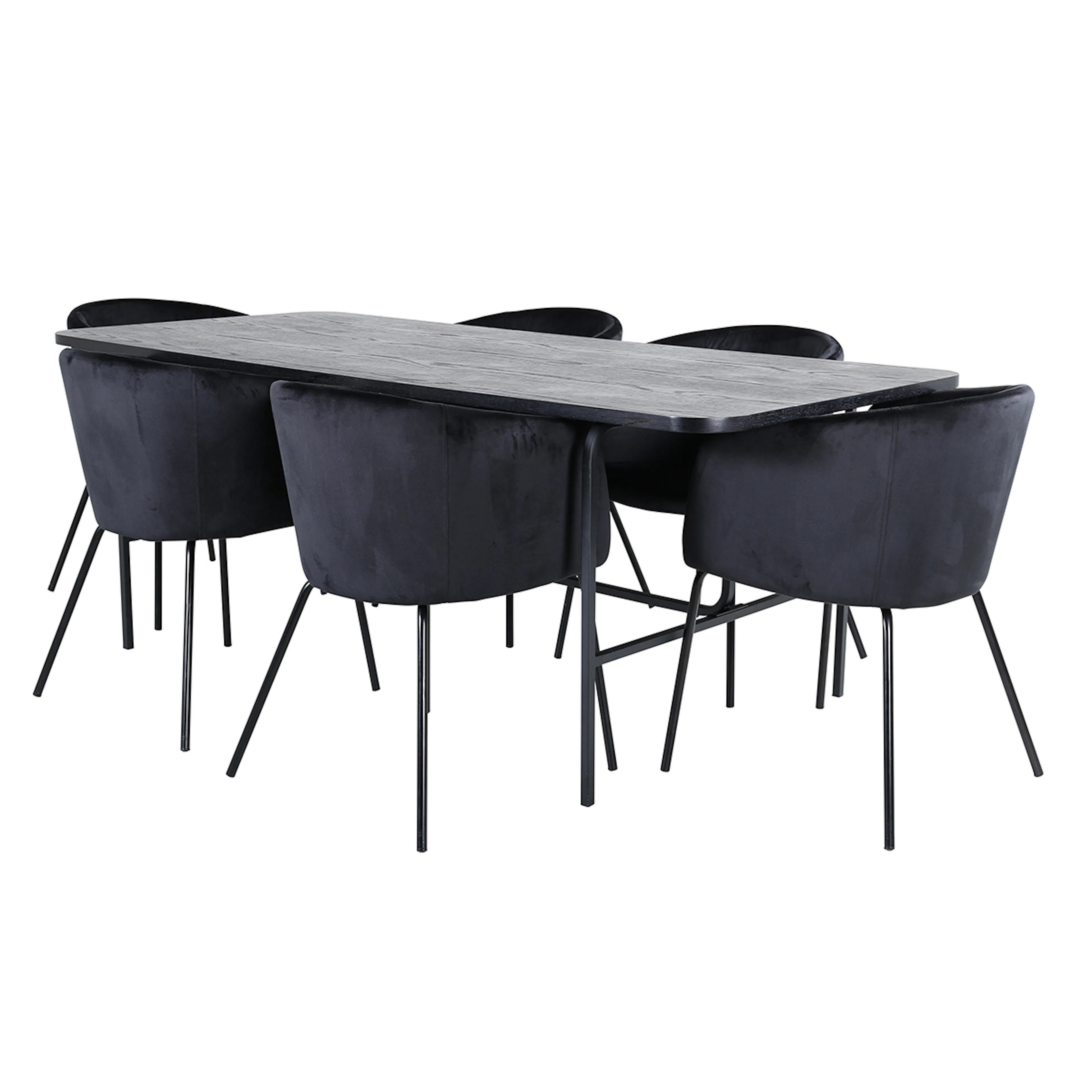 Spisegruppe Venture Home Chicago Spisebord og Bergen Spisestol Sort
