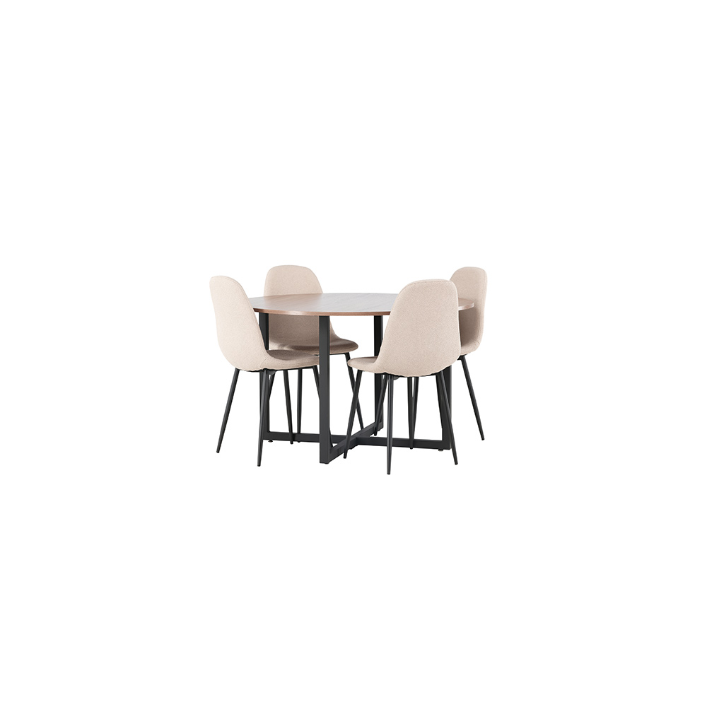 Spisegruppe Venture Home Durango Ø120 cm med 4 stk Polar Stoler
