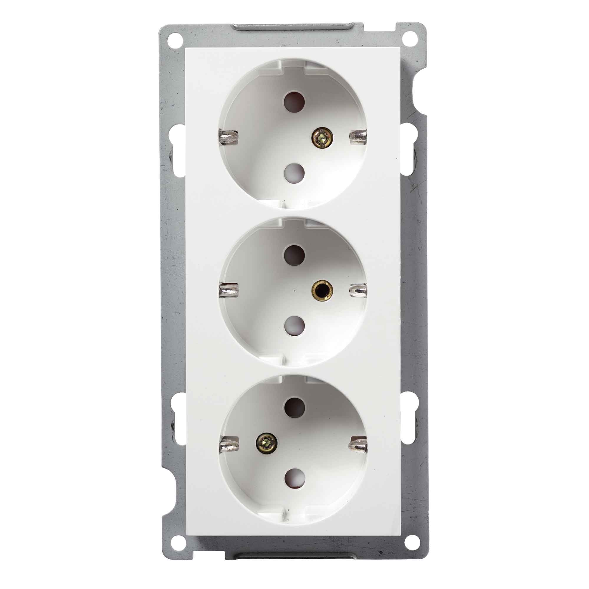 Stikkontakt Elko Plus 3-Veis uten Ramme