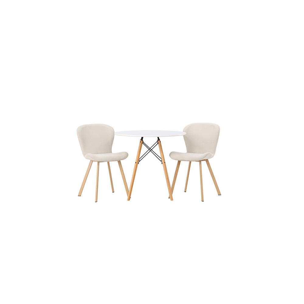 Spisegruppe Venture Home Danburi Ø60 cm med 2 stk Lilja Stoler