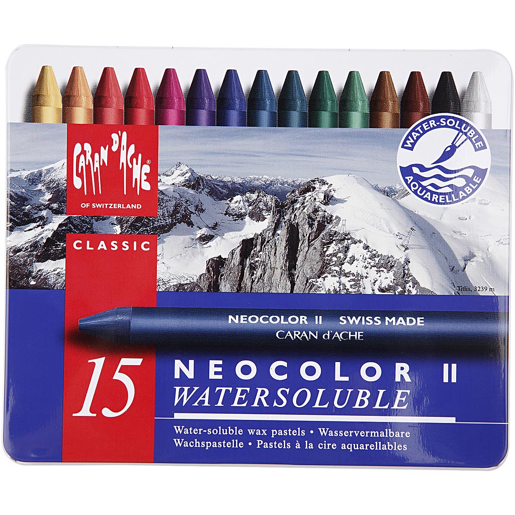 Akvarellfargestifter Creativ Company Neocolor II Ass Farger 15 stk/1 Pk 10 cm